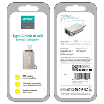Adaptor OTG Transfer Joyroom S-H151, USB la USB-C - Gri