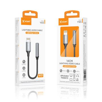 Cablu Audio X-Start Y65, Lightning la Jack 3.5mm F, 12cm - Negru