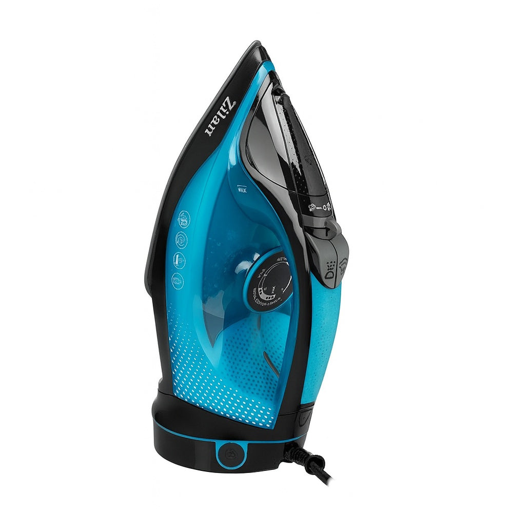 Fier de calcat Zilan ZLN0989, 2200W, talpa ceramica, fara fir, anti-calcar, abur vertical, albastru