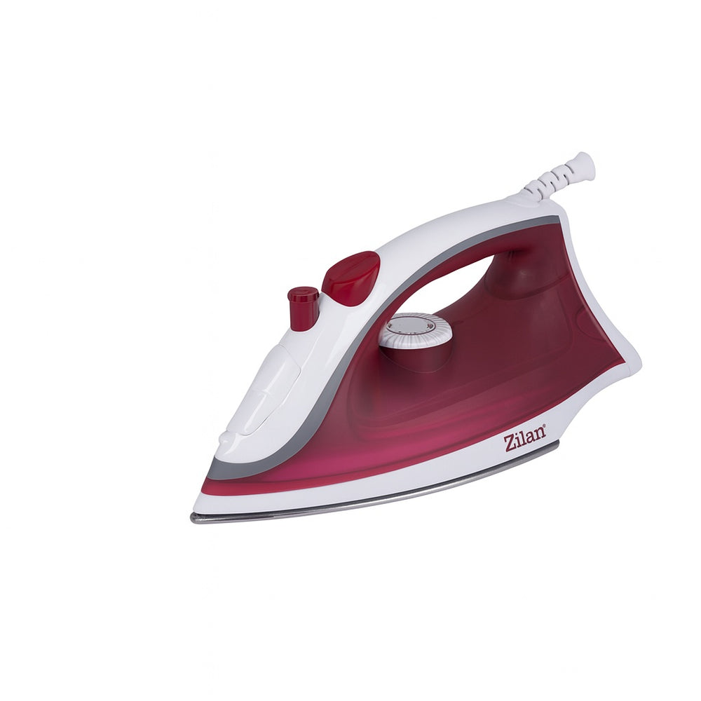 Fier de calcat Zilan ZLN8410, 1600W, talpa inox, abur vertical si orizontal, autocuratare, alb/rosu