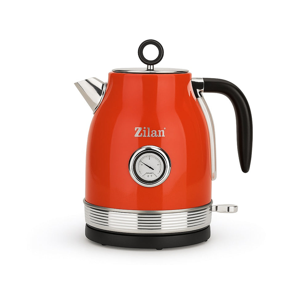 Fierbator electric 2200W, Zilan ZLN7033 RETRO, 1.7L, rotire 360°, oprire automata, rosu