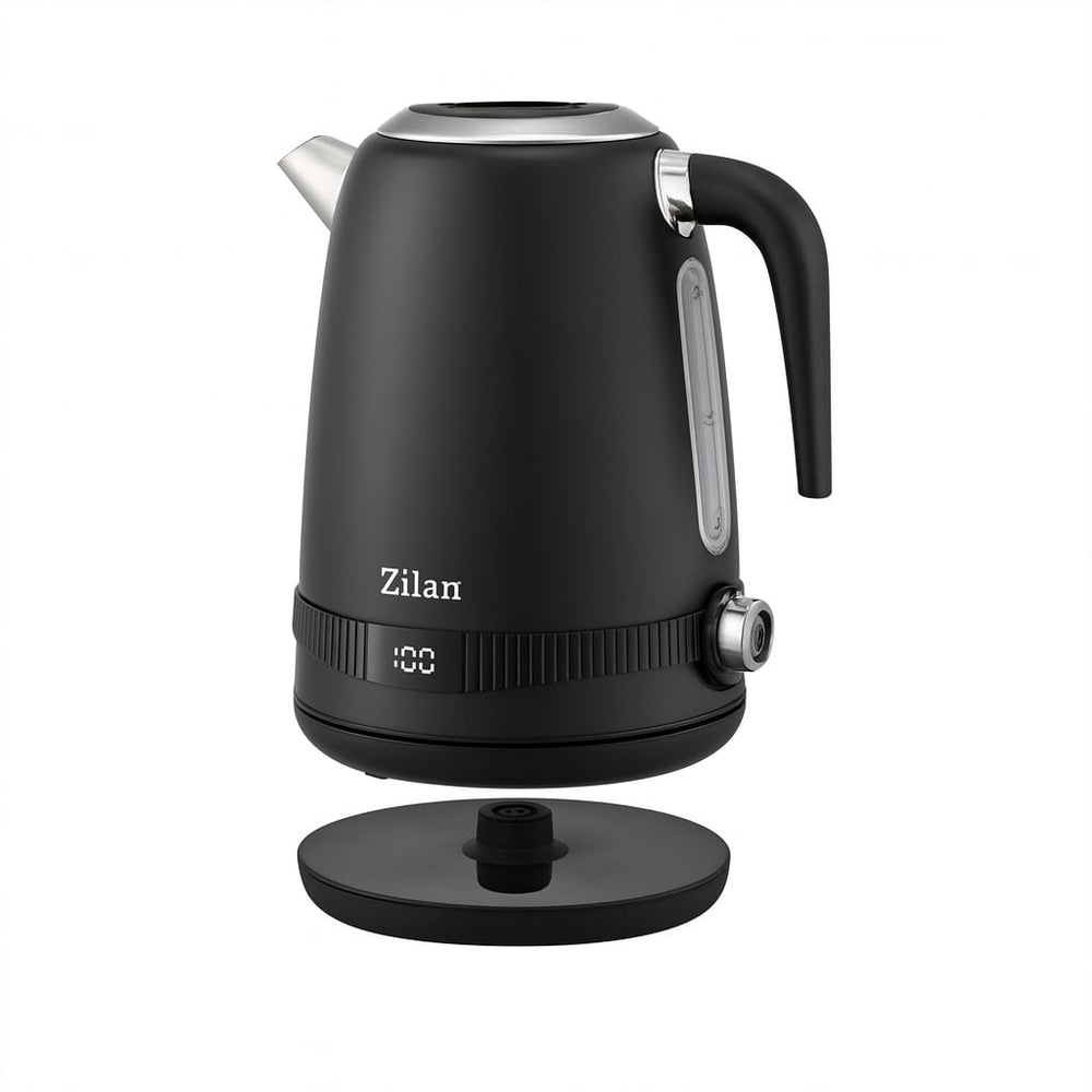 Fierbator electric digital Zilan ZLN1001, 2200W din inox cu reglaj temperatura 7 trepte, negru