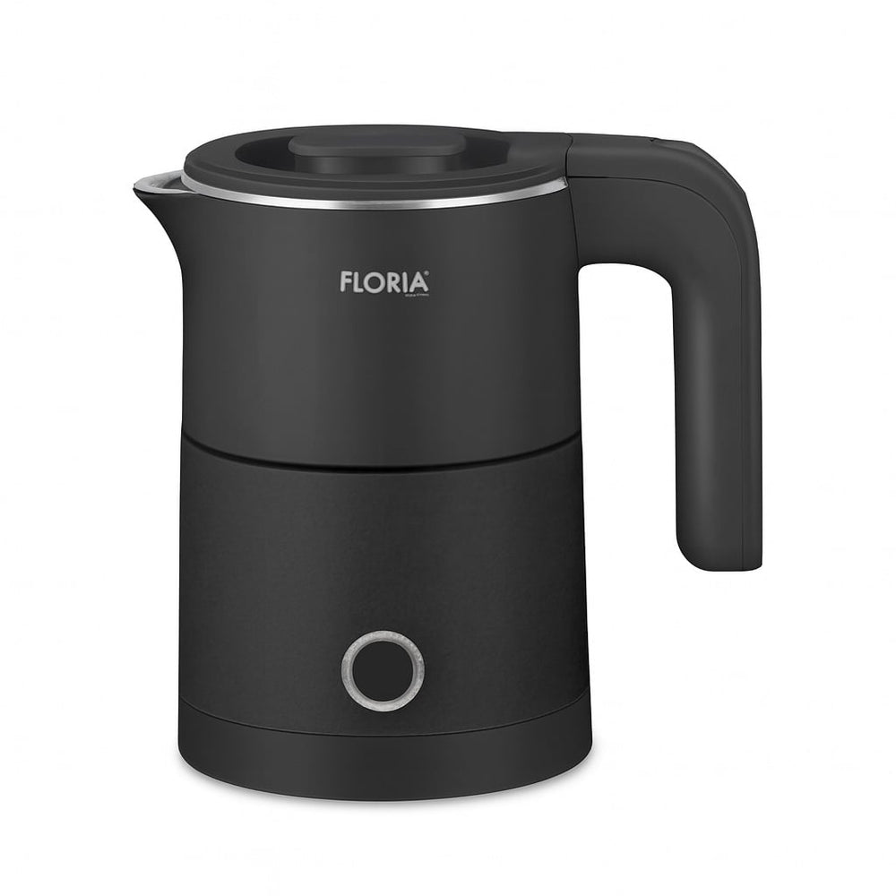 Fierbator electric Floria ZLN1733 – 500ml, 1000W, inox interior, pereti dubli, oprire automata, negru