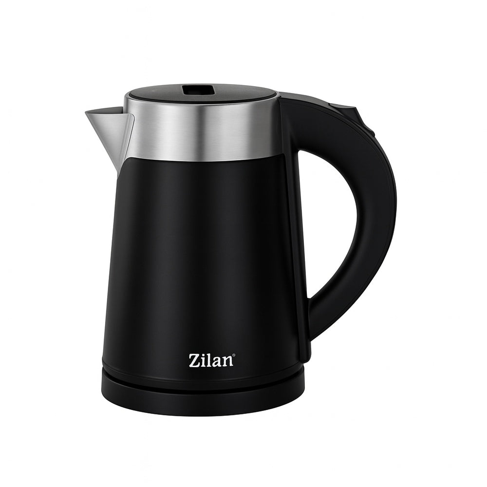 Fierbator electric Zilan ZLN3387 – 0.8L, 800W, pereti dubli, inox, negru, auto-oprire