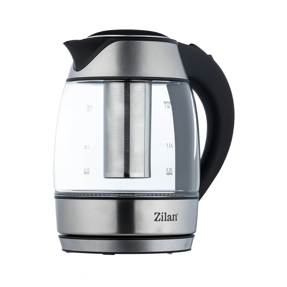 Fierbator electric Zilan ZLN8948 – 2200W, 1.8L, sticla cu iluminare LED, filtru pentru ceai, oprire automata