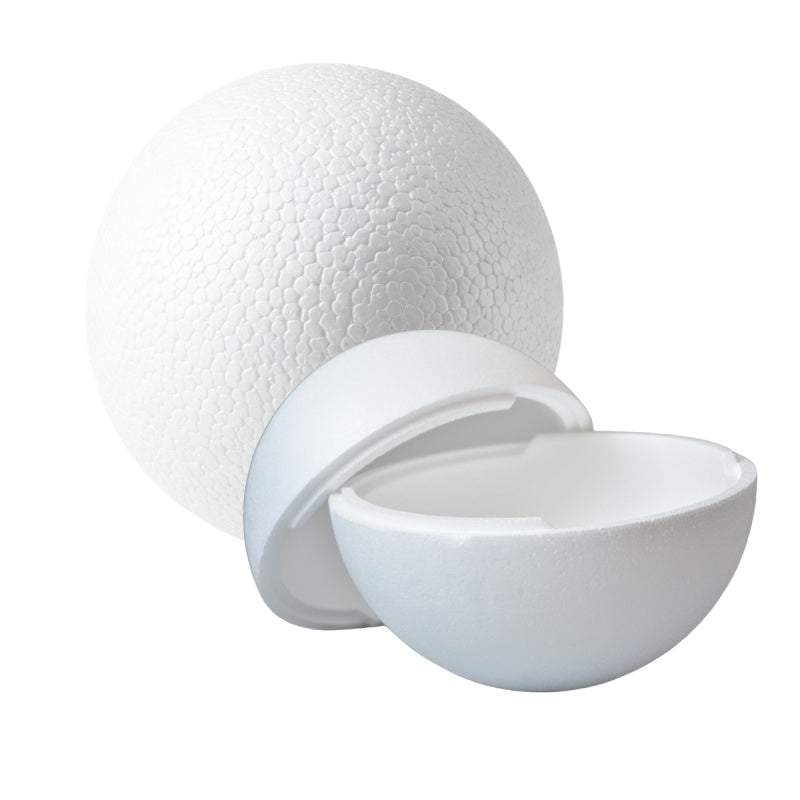Accesorii creatie - polistiren HD - sfera din 2 parti, alb, 25cm, Colorarte