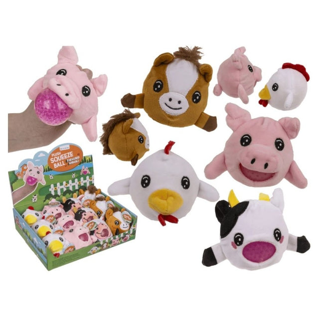 Figurine antistres - squish minge animale ferma cu plus, 4 modele, 6.5cm, 3+ ani, Out of the blue, 61/6733 / 37356