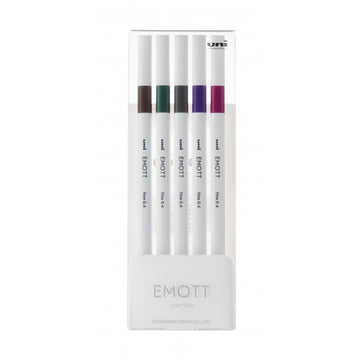 Fineliner UNI EMOTT PEM-SY, 0.4mm, NO.3, set 5 culori metalizate