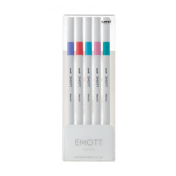 Fineliner UNI EMOTT PEM-SY, 0.4mm, NO.5, set 5 culori pastel