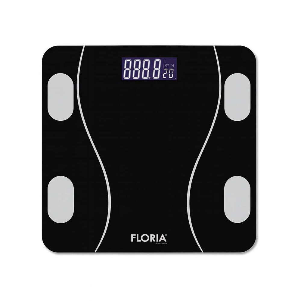 Floria ZLN8962 – Cantar corporal sticla securizata 3-180kg, aplicatie OkOk, display LCD, negru