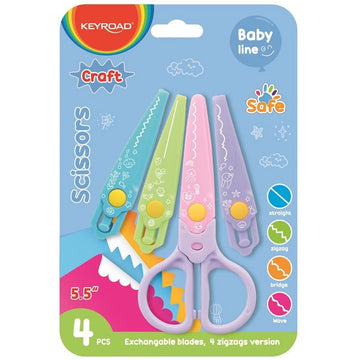 Foarfeca Keyroad Baby Line KR972337, 14.0cm, creativa, cu 4 modele