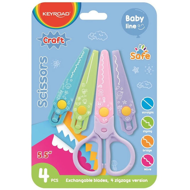 Foarfeca Keyroad Baby Line KR972337, 14.0cm, creativa, cu 4 modele