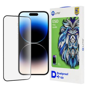 Folie D+ Pro DustProof pentru iPhone 14 Pro - Rama neagra