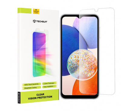 Folie Clear pentru Samsung A14, AntiStatic Glass - Transparent / Negru