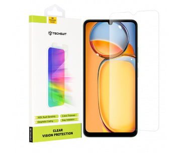 Folie Clear pentru Xiaomi Redmi 13C, AntiStatic Glass - Transparent / Negru