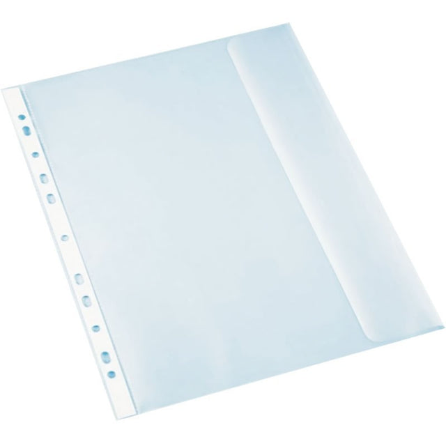 Folie de protectie Noki 4860, A4, portret, 130 microni, plastic, transparent, cu perforatii, cu clapa, set 25 buc
