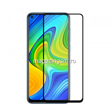 Folie Clear pentru Xiaomi Redmi Note 9 4G, Full Glass - Transparent / Negru