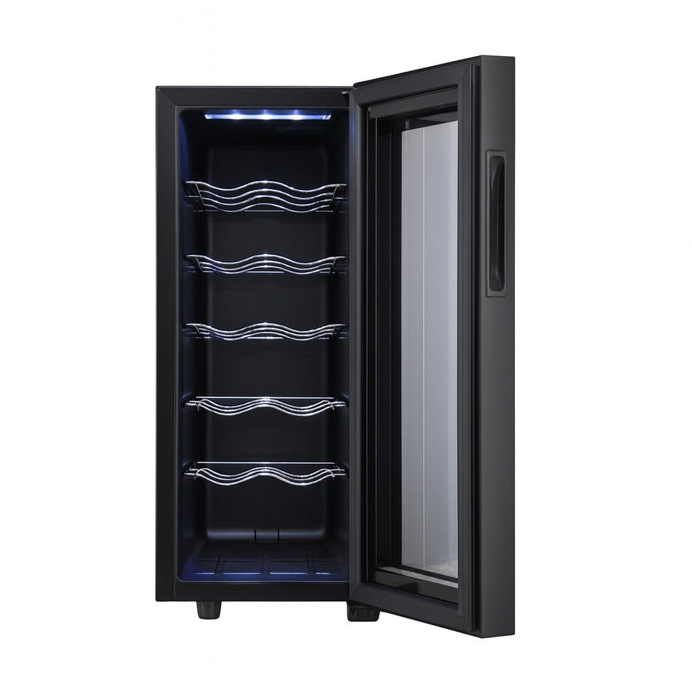 Frigider pentru vinuri Zilan ZLN4681, 33L, 12 sticle, 50W, control tactil, iluminare interioara, negru