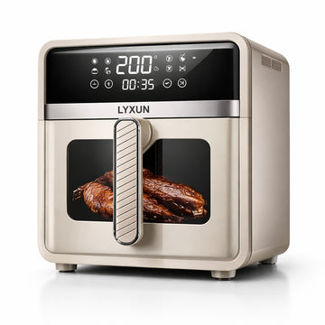 Friteuza cu Aer Cald Lyxun LX2735 Capacitate 6.5L 2000W Airfryer Digital Touch fara Ulei, Bej