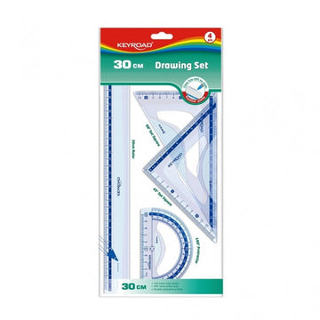 Set geometrie Keyroad KR971429, 30cm, PVC, blister 4 piese