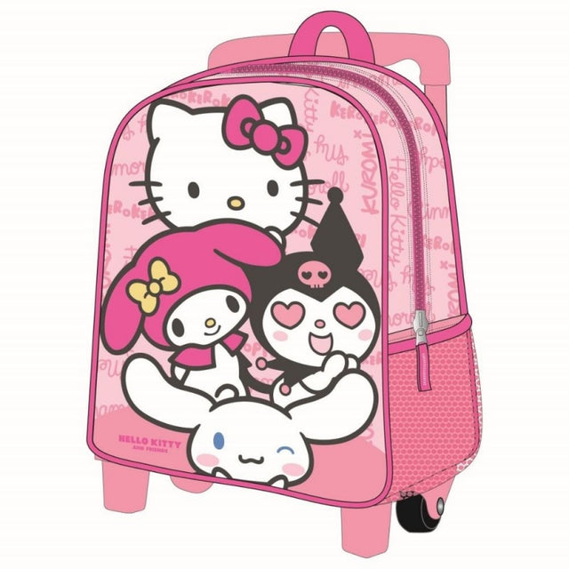 Ghiozdan gradinita Cerda Hello Kitty 3D, 25cm, 1 compartiment, tip troller, 25x30x12cm, 630022