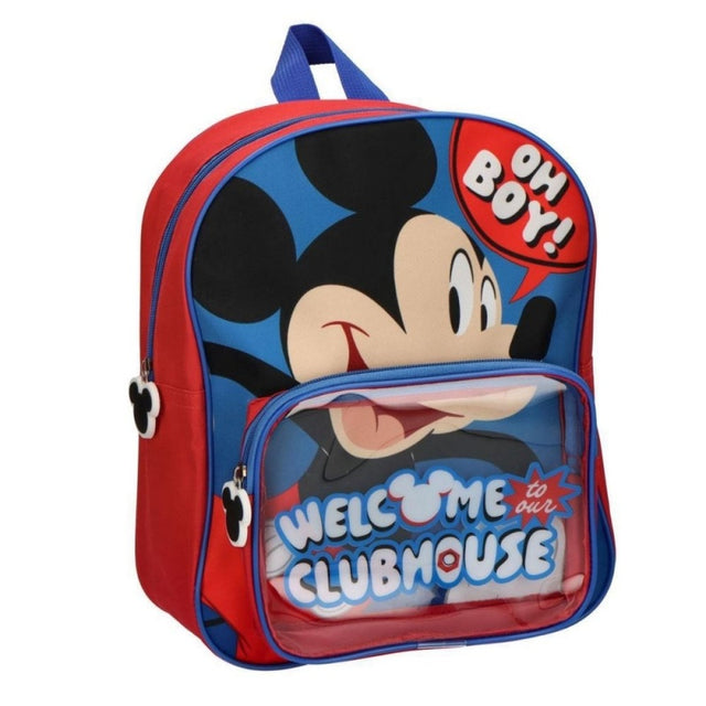 Ghiozdan gradinita Cerda Mickey, 25cm, 2 compartiment, 25x30x12cm, 677416