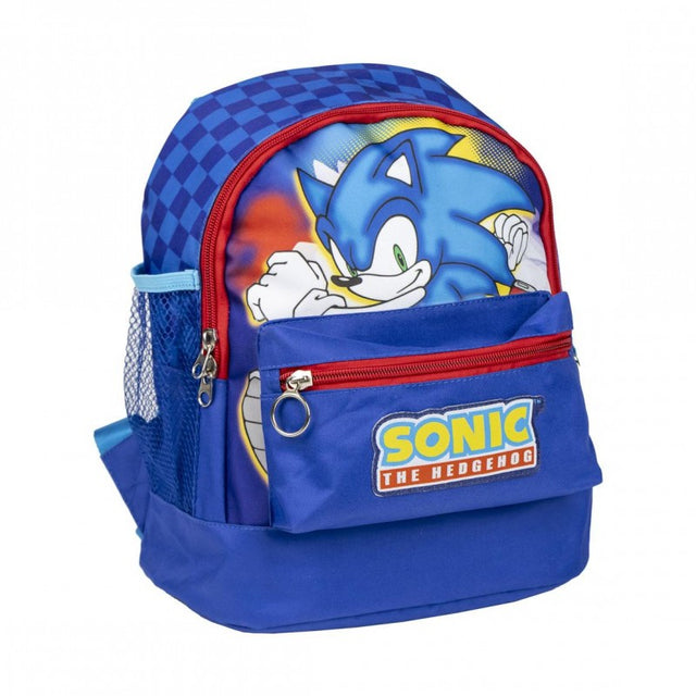 Ghiozdan gradinita Cerda Sonic The Hedgehog, 27cm, 1 compartiment, 1 buzunar, albastru