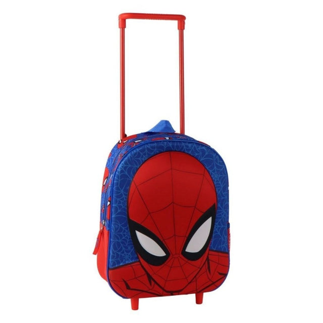 Ghiozdan gradinita Cerda Spiderman 3D, 25cm, 1 compartiment, tip troller, 25x30x12cm, 629903