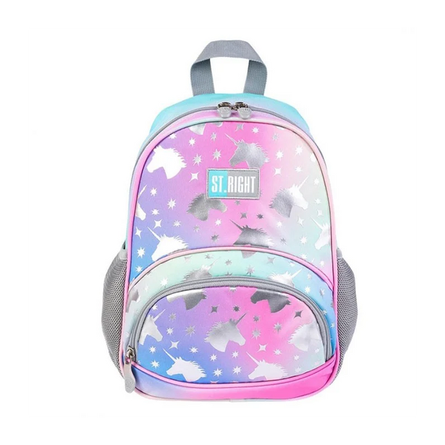 Ghiozdan St.Majewski St.Right Ombre Unicorns, gradinita, 1 compartiment, 3 buzunare, roz cu turcoaz, 645709