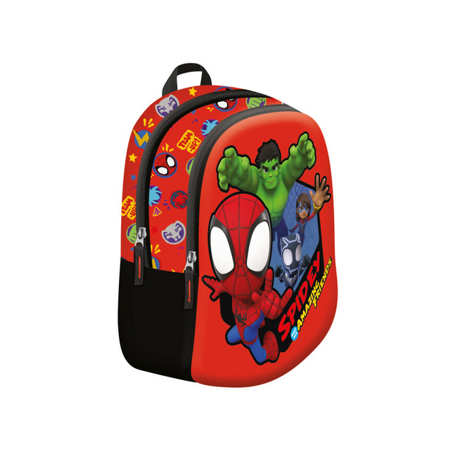 Ghiozdan St.Majewski Spiderman, gradinita, 2 compartimente, 1 buzunar, rosu, D6 / 651304