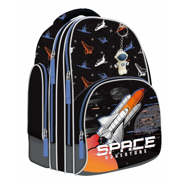 Ghiozdan St.Majewski Bambino Space, 2 compartimente, 3 buzunare, negru, 650703