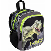 Ghiozdan St.Majewski Bambino TRex, 1 compartiment, 3 buzunare, negru cu verde, 650635