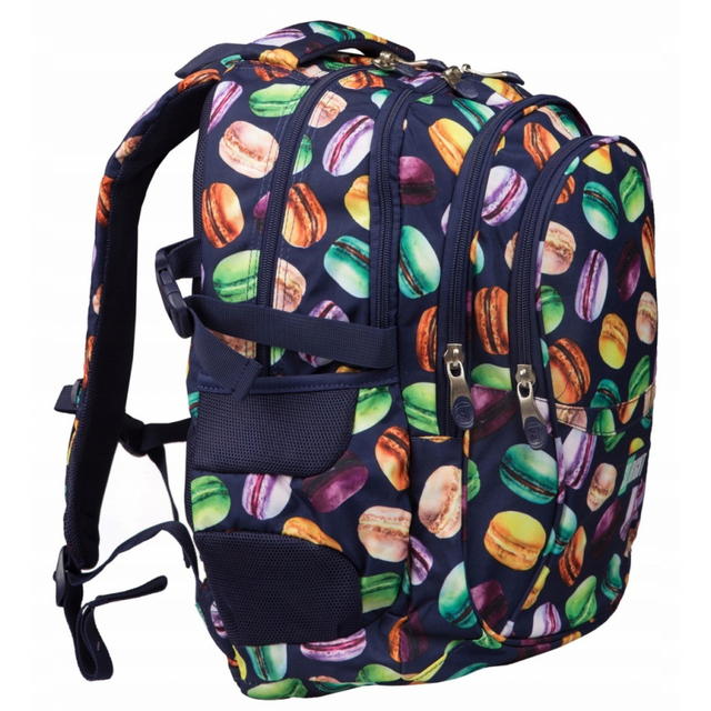Ghiozdan St.Majewski St.Right Macarons, 4 compartimente, 2 buzunare, multicolor, BP-01 / 21802