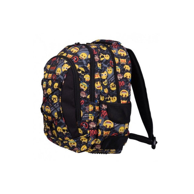 Ghiozdan St.Majewski emoji, 3 compartimente, 2 buzunare, negru, BP-32 / 206085