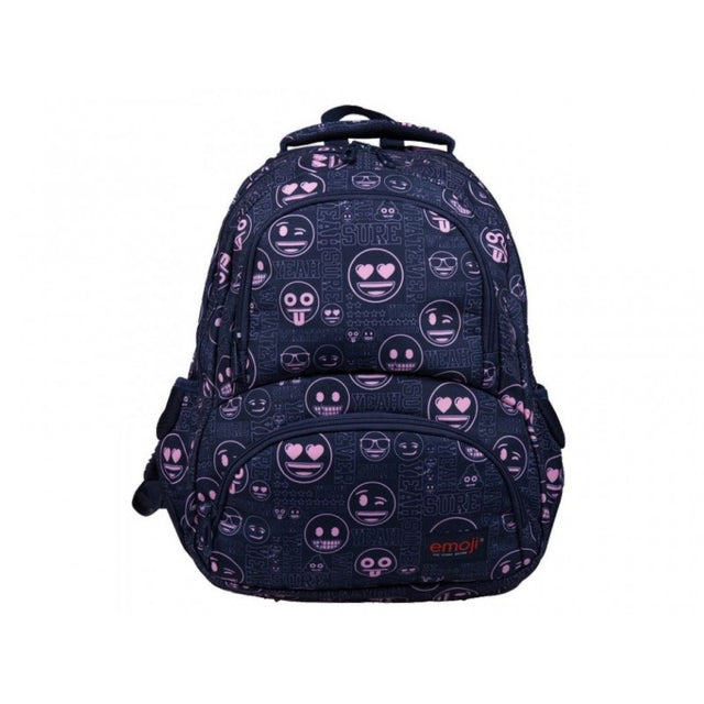 Ghiozdan St.Majewski emoji, 4 compartimente, 2 buzunare, bleumarin cu roz, BP-07 / 207334
