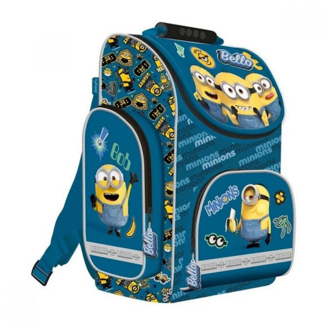 Ghiozdan St.Majewski Minions, 37 cm, rigid, albastru, 644139