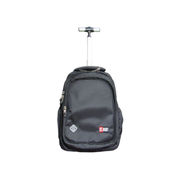 Ghiozdan St.Majewski St.Right Black, 44cm, 4 compartimente, tip troller, negru, TB-01 / 674587
