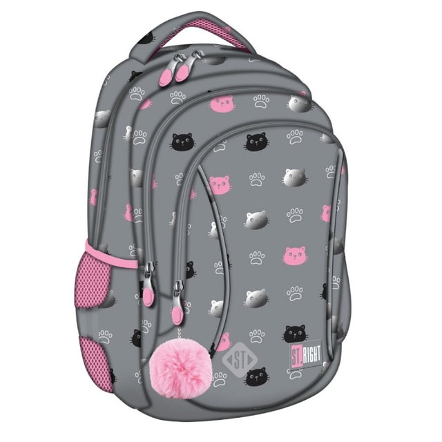 Ghiozdan St.Majewski St.Right Kitty Paw BP26, 39cm, 3 compartimente, 697920