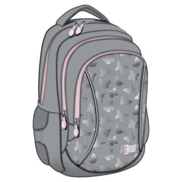 Ghiozdan St.Majewski St.Right Silver Butterflies BP26, 39cm, 3 compartimente, 691232