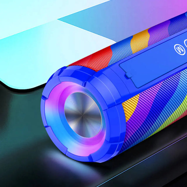 Boxa Portabila Kaku KSC-609, 5W, 4H, 1800mAh, TF Card, FM - Rainbow albastru
