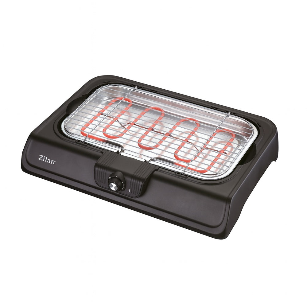 Gratar electric ZILAN ZLN3772 – 2000W, Termostat reglabil, Tava apa, Negru