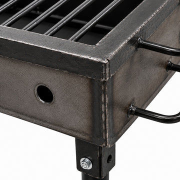 Gratar gradina profesional Pexor S 30 X 40 CM metal gros 3 MM, pentru carbune si lemne, sita inox, picioare 40 cm, gri