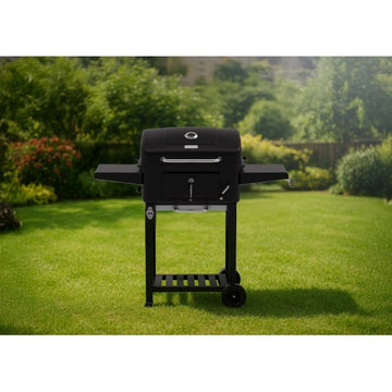 Gratar pentru exterior ZILAN ZLN3574 – Grila otel cromat 54x42.5 cm, Termometru, Mobil pe roti