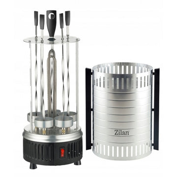 Gratar vertical ZILAN ZLN5565 – 900W, Rotatie automata, 5 frigarui, argintiu