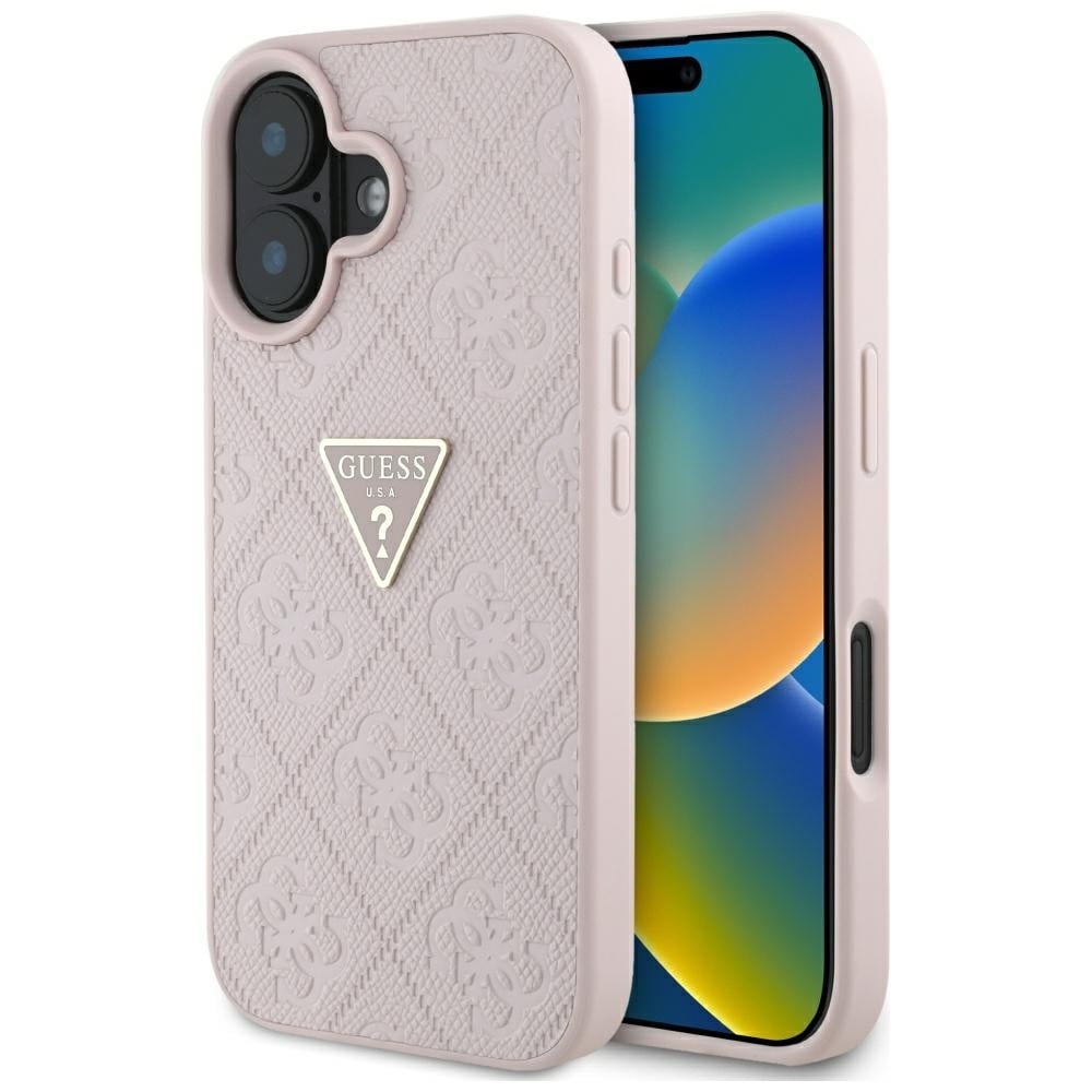 Guess – Husa piele ecologica Hot Stamp 4G Logo pentru iPhone 16, roz, GUHCP16SPGP4STRP
