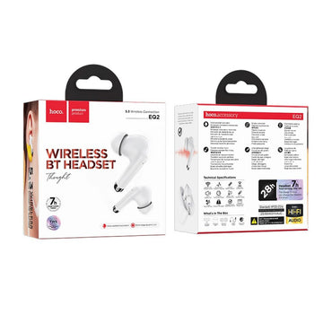 Handsfree Bluetooth Hoco EQ2 Thought, TWS, BT 5.3 - Alb