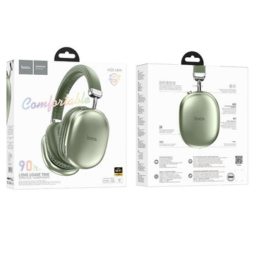 Casti Wireless Hoco W35 Max, Over Ear, BT 5.3, Stand-By 200h, 800mAh, Suport Card, Joy - Verde