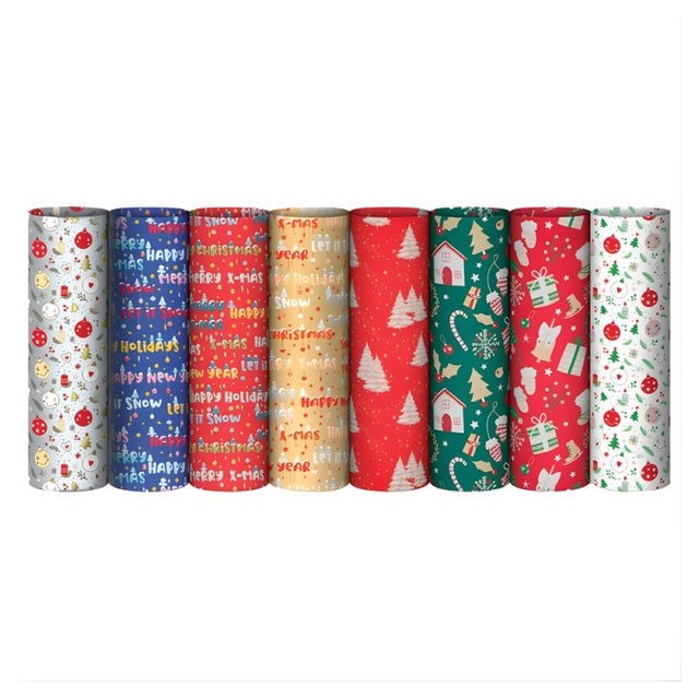 Hartie ambalat cadou Sadoch, rola 70x200cm, Fantasia EC3J102N, motive craciun diverse modele