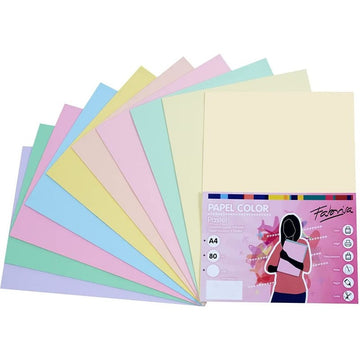 Hartie colorata A3 Fabrisa 16248, 80g/mp, mix culori pastel, top 100 coli
