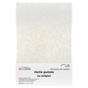 Hartie gumata cu sclipici A4, 2mm, alb, set 10 coli, Colorarte